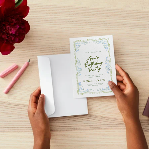"Vintage Blooms" Customizable Invitation
